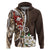 Bula Fiji Tagimaucia Mix Plumeria Masi Tapa Hoodie Brown LT7 Zip Hoodie Brown - Polynesian Pride