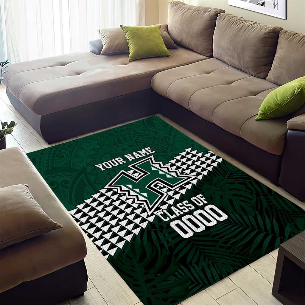 Hawaii Rainbow Warriors Alumni Custom Area Rug Kanaka Arrows Tropical Vibes