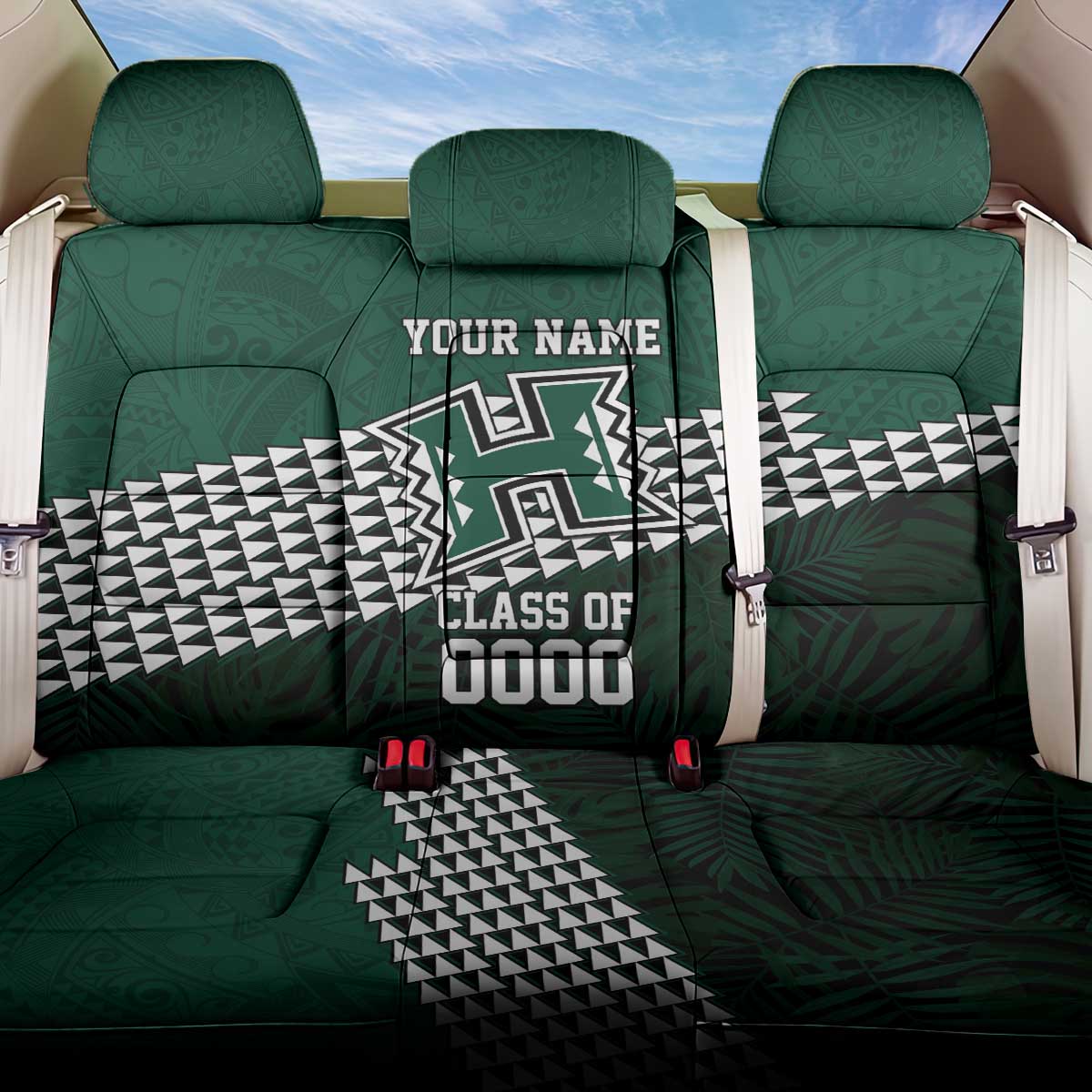Hawaii Rainbow Warriors Alumni Custom Back Car Seat Cover Kanaka Arrows Tropical Vibes