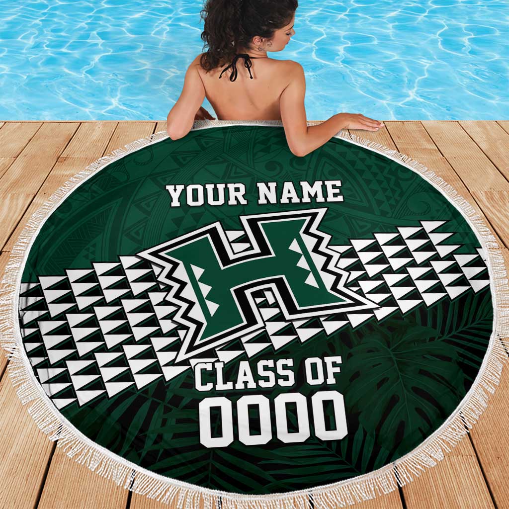 Hawaii Rainbow Warriors Alumni Custom Beach Blanket Kanaka Arrows Tropical Vibes