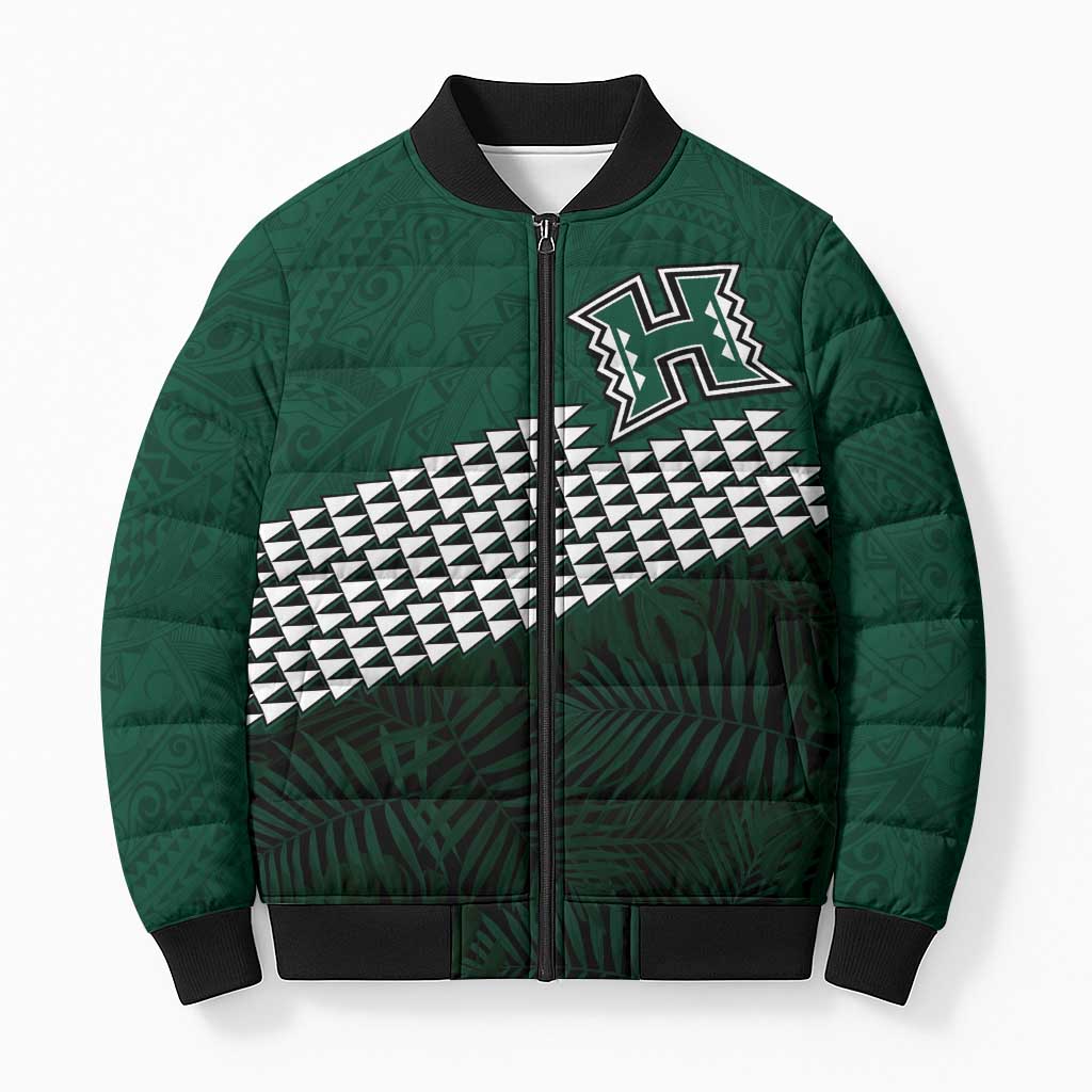 Hawaii Rainbow Warriors Alumni Custom Bomber Puffer Jacket Kanaka Arrows Tropical Vibes