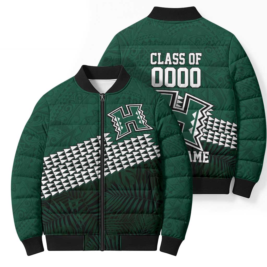 Hawaii Rainbow Warriors Alumni Custom Bomber Puffer Jacket Kanaka Arrows Tropical Vibes