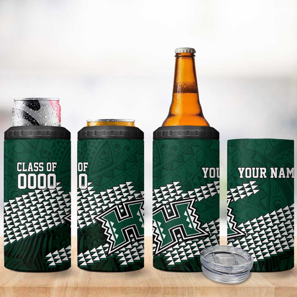 Hawaii Rainbow Warriors Alumni Custom 4 in 1 Can Cooler Tumbler Kanaka Arrows Tropical Vibes