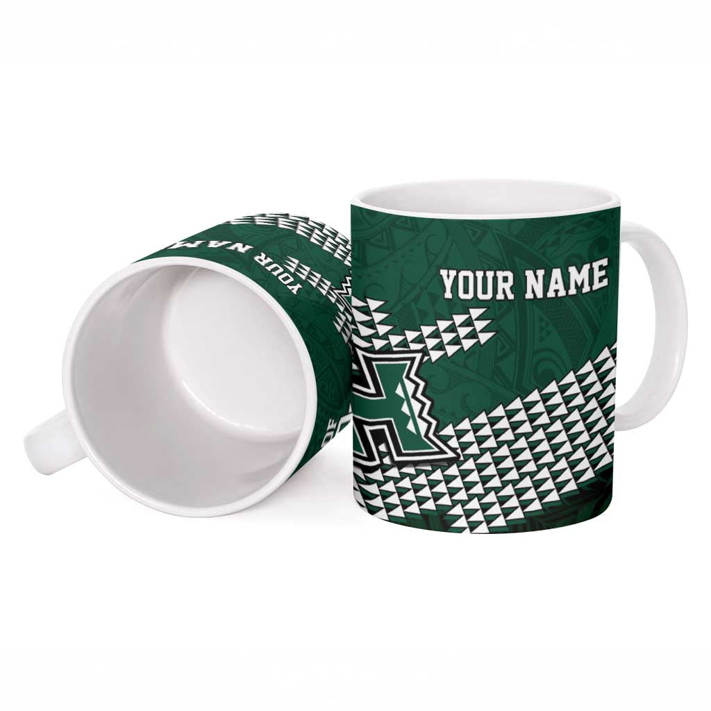 Hawaii Rainbow Warriors Alumni Custom Ceramic Mug Kanaka Arrows Tropical Vibes