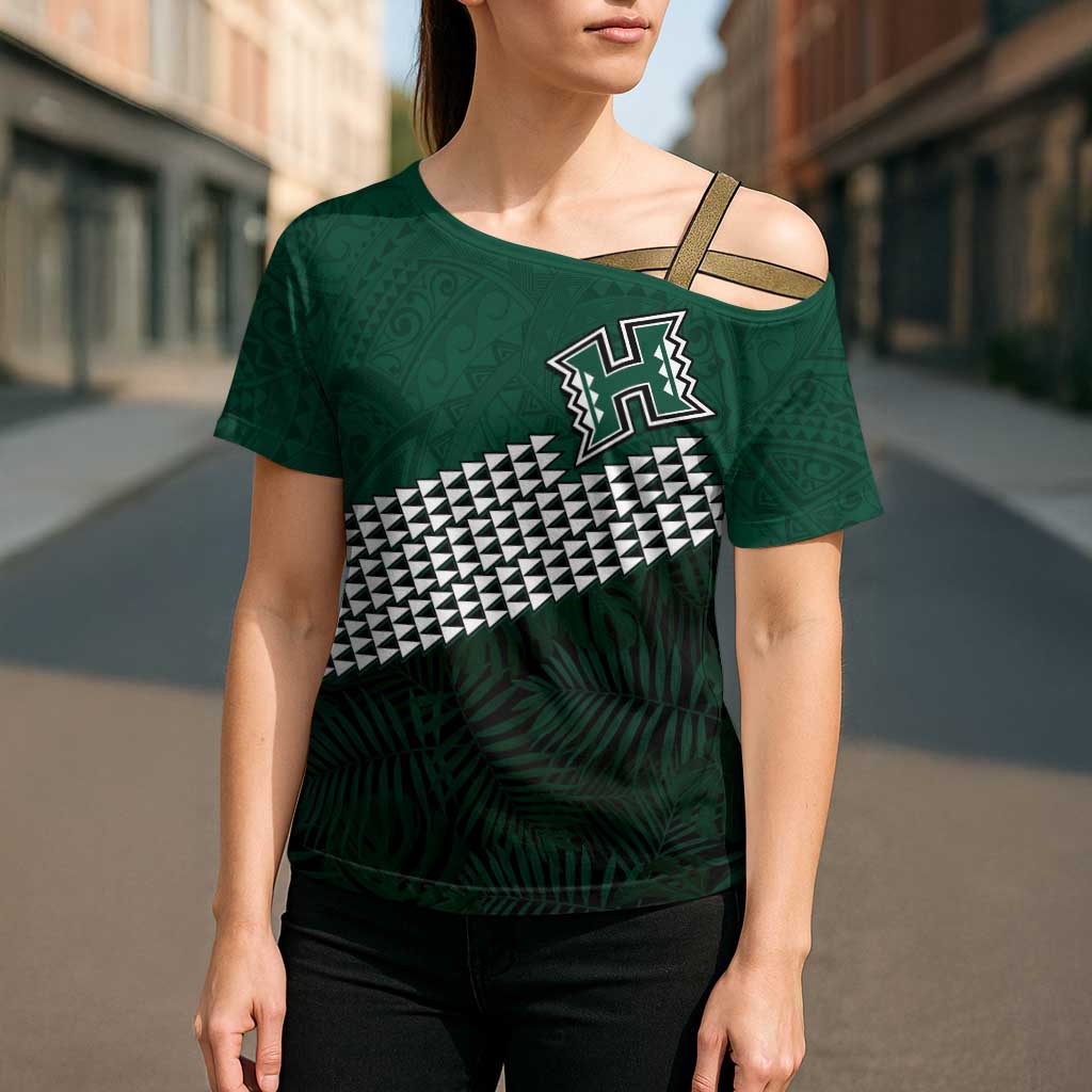 Hawaii Rainbow Warriors Alumni Custom Cross Shoulder Shirt Kanaka Arrows Tropical Vibes