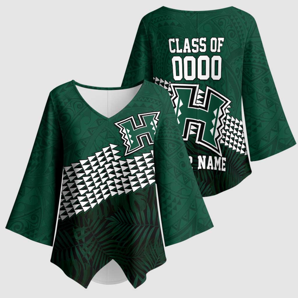 Hawaii Rainbow Warriors Alumni Custom Kimono Sleeve Blouse Kanaka Arrows Tropical Vibes