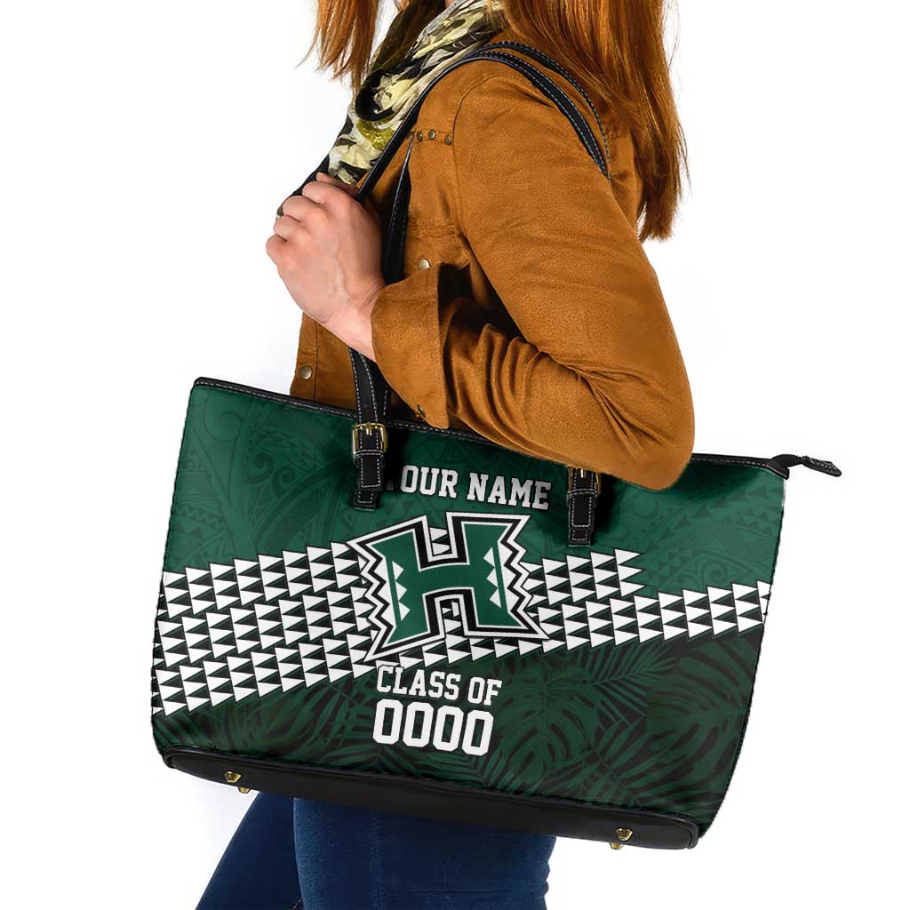 Hawaii Rainbow Warriors Alumni Custom Leather Tote Bag Kanaka Arrows Tropical Vibes