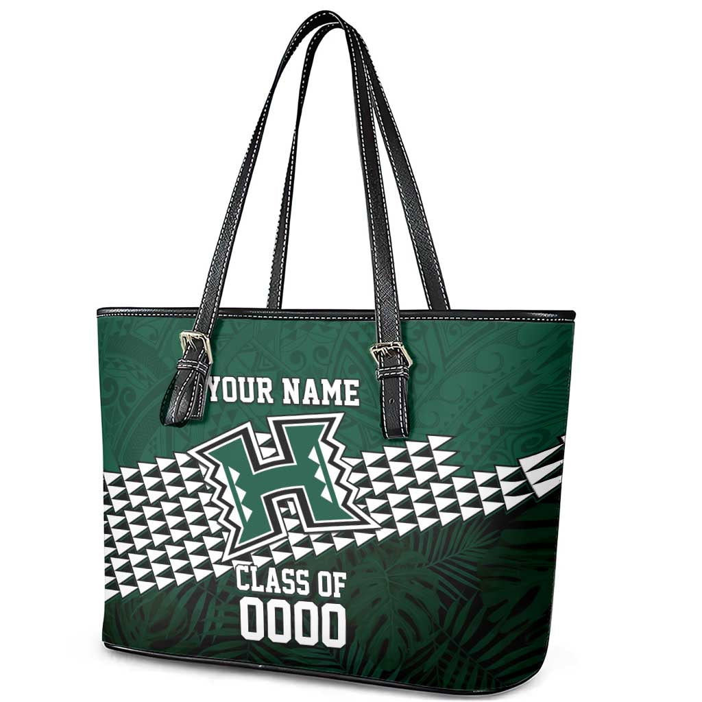 Hawaii Rainbow Warriors Alumni Custom Leather Tote Bag Kanaka Arrows Tropical Vibes