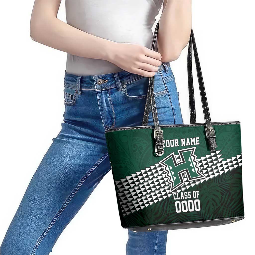 Hawaii Rainbow Warriors Alumni Custom Leather Tote Bag Kanaka Arrows Tropical Vibes