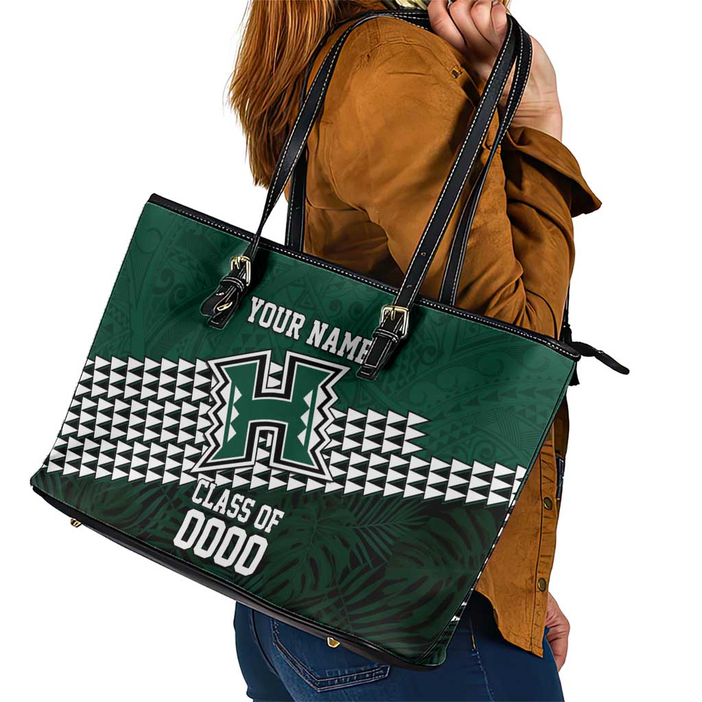 Hawaii Rainbow Warriors Alumni Custom Leather Tote Bag Kanaka Arrows Tropical Vibes