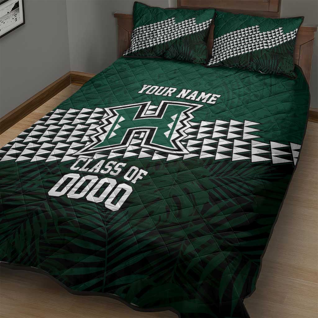 Hawaii Rainbow Warriors Alumni Custom Quilt Bed Set Kanaka Arrows Tropical Vibes