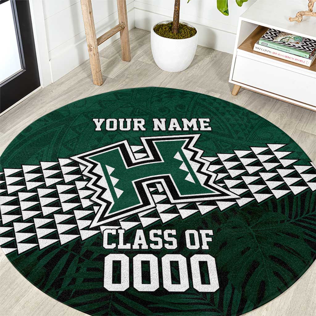 Hawaii Rainbow Warriors Alumni Custom Round Carpet Kanaka Arrows Tropical Vibes