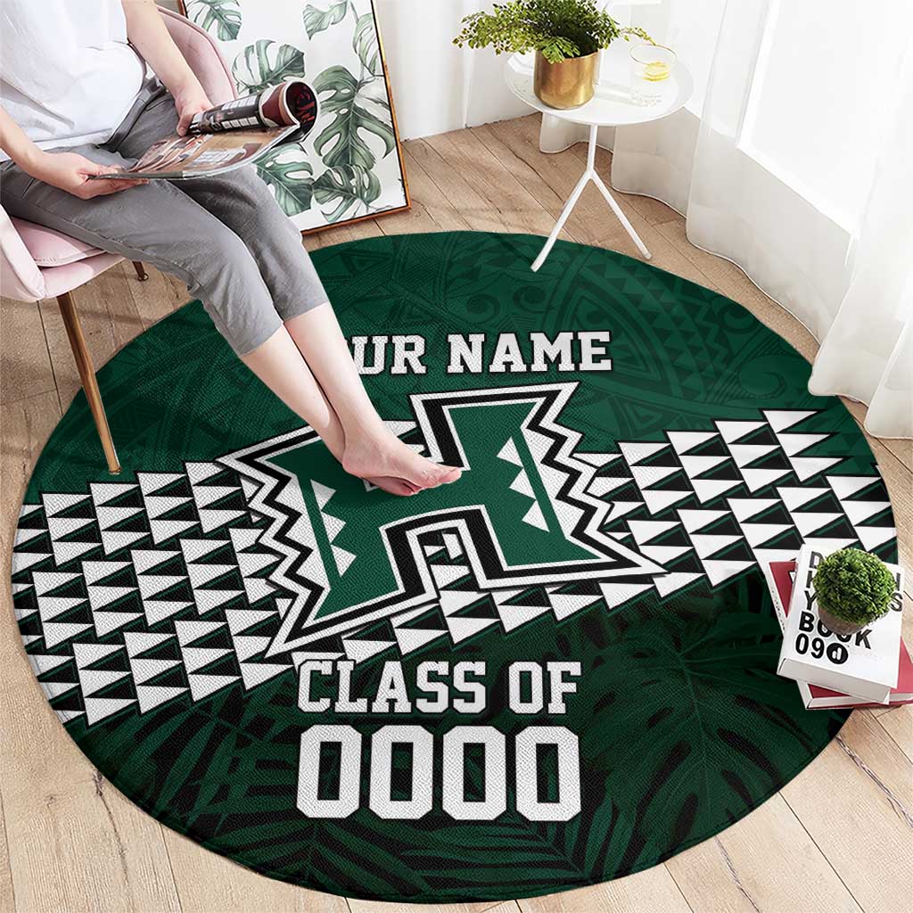 Hawaii Rainbow Warriors Alumni Custom Round Carpet Kanaka Arrows Tropical Vibes