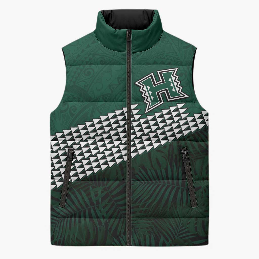 Hawaii Rainbow Warriors Alumni Custom Sleeveless Puffer Jacket Kanaka Arrows Tropical Vibes
