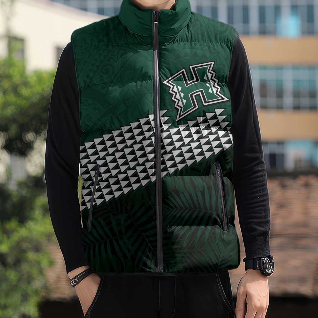Hawaii Rainbow Warriors Alumni Custom Sleeveless Puffer Jacket Kanaka Arrows Tropical Vibes