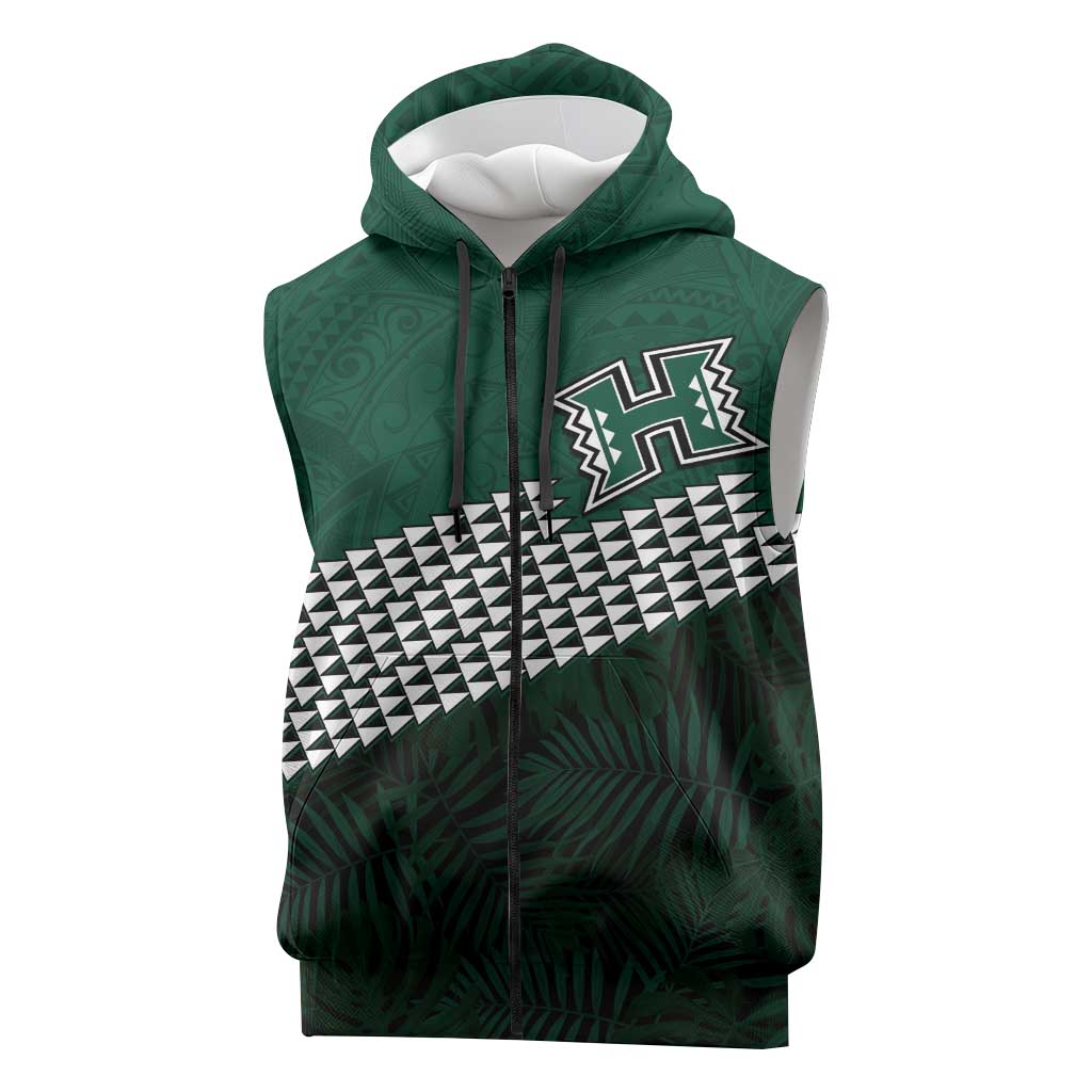 Hawaii Rainbow Warriors Alumni Custom Sleeveless Zip Hoodie Kanaka Arrows Tropical Vibes