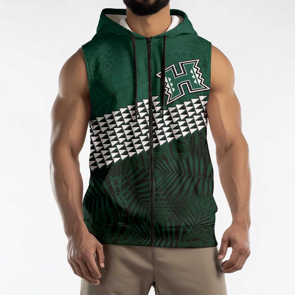 Hawaii Rainbow Warriors Alumni Custom Sleeveless Zip Hoodie Kanaka Arrows Tropical Vibes