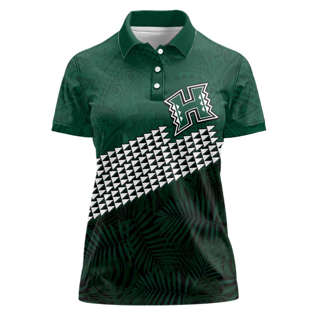Hawaii Rainbow Warriors Alumni Custom Women Polo Shirt Kanaka Arrows Tropical Vibes
