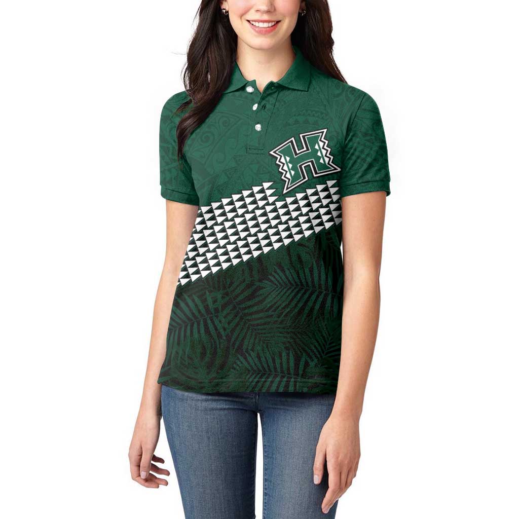 Hawaii Rainbow Warriors Alumni Custom Women Polo Shirt Kanaka Arrows Tropical Vibes