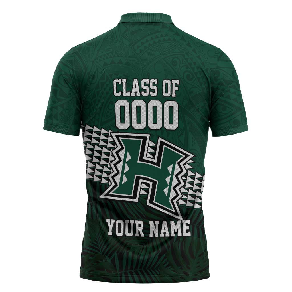 Hawaii Rainbow Warriors Alumni Custom Zipper Polo Shirt Kanaka Arrows Tropical Vibes