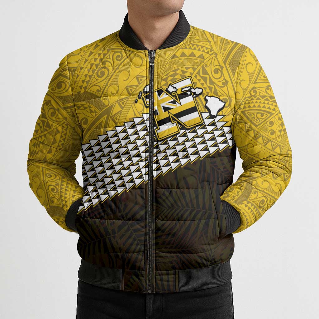 Hawaii Nanakuli High Alumni Custom Bomber Puffer Jacket Kanaka Arrows Tropical Vibes