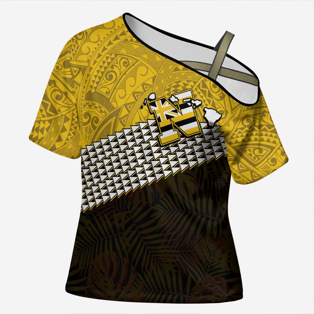Hawaii Nanakuli High Alumni Custom Cross Shoulder Shirt Kanaka Arrows Tropical Vibes