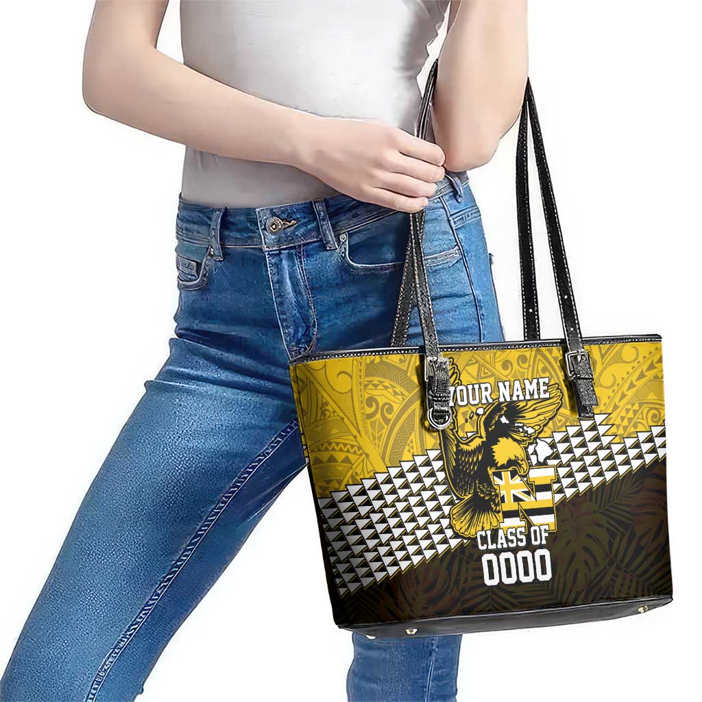 Hawaii Nanakuli High Alumni Custom Leather Tote Bag Kanaka Arrows Tropical Vibes
