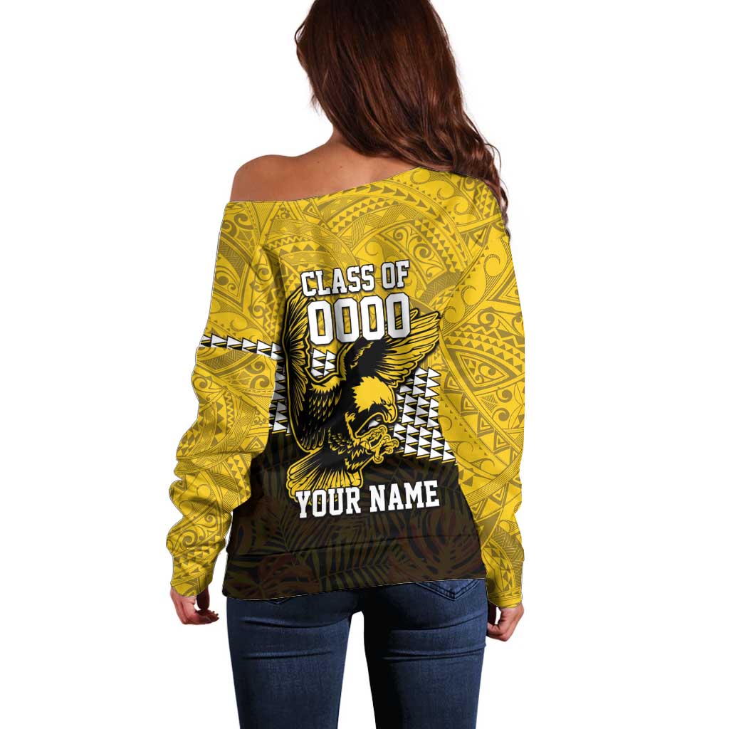 Hawaii Nanakuli High Alumni Custom Off Shoulder Sweater Kanaka Arrows Tropical Vibes