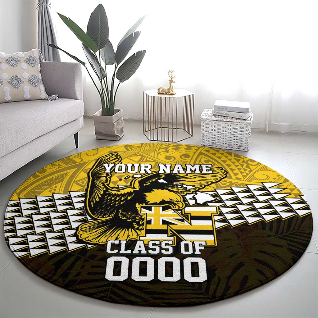 Hawaii Nanakuli High Alumni Custom Round Carpet Kanaka Arrows Tropical Vibes