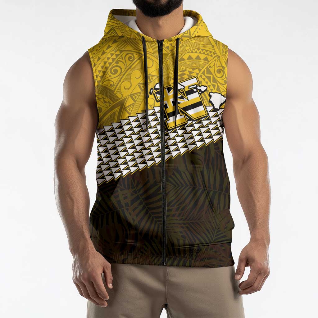 Hawaii Nanakuli High Alumni Custom Sleeveless Zip Hoodie Kanaka Arrows Tropical Vibes