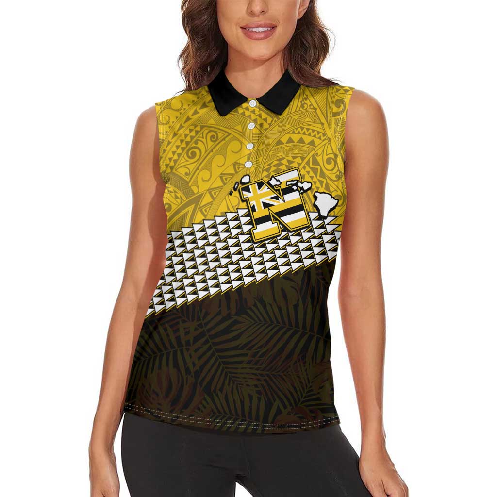 Hawaii Nanakuli High Alumni Custom Women Sleeveless Polo Shirt Kanaka Arrows Tropical Vibes