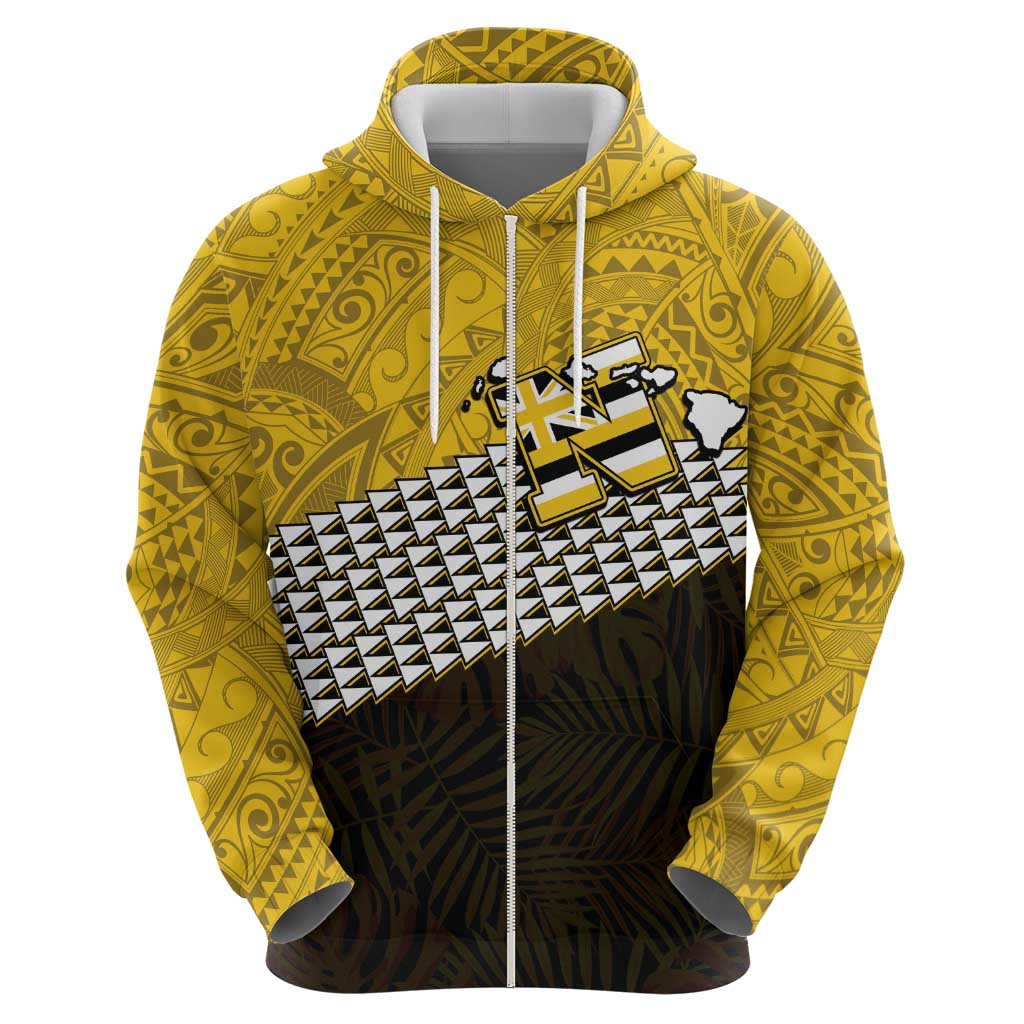 Hawaii Nanakuli High Alumni Custom Zip Hoodie Kanaka Arrows Tropical Vibes
