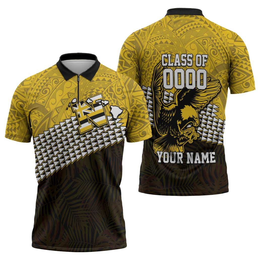 Hawaii Nanakuli High Alumni Custom Zipper Polo Shirt Kanaka Arrows Tropical Vibes
