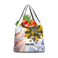 Philippines Independence Day Grocery Bag Eagle Mix Filipino Flag Tribal Style