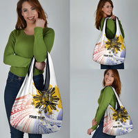 Philippines Independence Day Grocery Bag Eagle Mix Filipino Flag Tribal Style