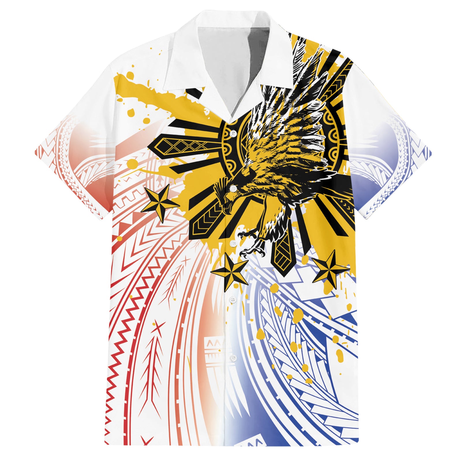 Philippines Independence Day Hawaiian Shirt Eagle Mix Filipino Flag Tribal Style