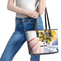 Philippines Independence Day Leather Tote Bag Eagle Mix Filipino Flag Tribal Style