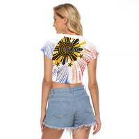 Philippines Independence Day Raglan Cropped T Shirt Eagle Mix Filipino Flag Tribal Style