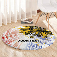 Philippines Independence Day Round Carpet Eagle Mix Filipino Flag Tribal Style
