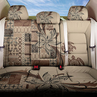 Talofa Samoa Mamanu Siapo Mix Malu Back Car Seat Cover Classic Beige Frangipani and Turtles