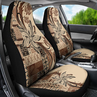 Talofa Samoa Mamanu Siapo Mix Malu Car Seat Cover Classic Beige Frangipani and Turtles LT7 - Polynesian Pride