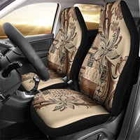 Talofa Samoa Mamanu Siapo Mix Malu Car Seat Cover Classic Beige Frangipani and Turtles LT7 - Polynesian Pride