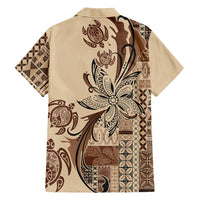 Talofa Samoa Mamanu Siapo Mix Malu Family Matching Summer Maxi Dress and Hawaiian Shirt Classic Beige Frangipani and Turtles LT7 - Polynesian Pride