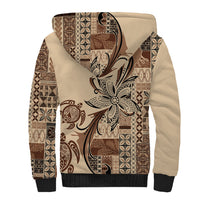 Talofa Samoa Mamanu Siapo Mix Malu Sherpa Hoodie Classic Beige Frangipani and Turtles LT7 - Polynesian Pride
