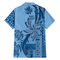 Talofa Samoa Mamanu Siapo Mix Malu Family Matching Mermaid Dress and Hawaiian Shirt Cool Blue Frangipani and Turtles LT7 - Polynesian Pride