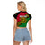 Personalised Vanuatu Raglan Cropped T Shirt Mix Aboriginal Dot Art LT7 - Polynesian Pride