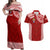 Personalised Tonga Rugby Couples Matching Off Shoulder Maxi Dress and Hawaiian Shirt Mate Ma'a Tonga Champions LT7 Red - Polynesian Pride