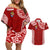 Personalised Tonga Rugby Couples Matching Off Shoulder Short Dress and Hawaiian Shirt Mate Ma'a Tonga Champions LT7 Red - Polynesian Pride