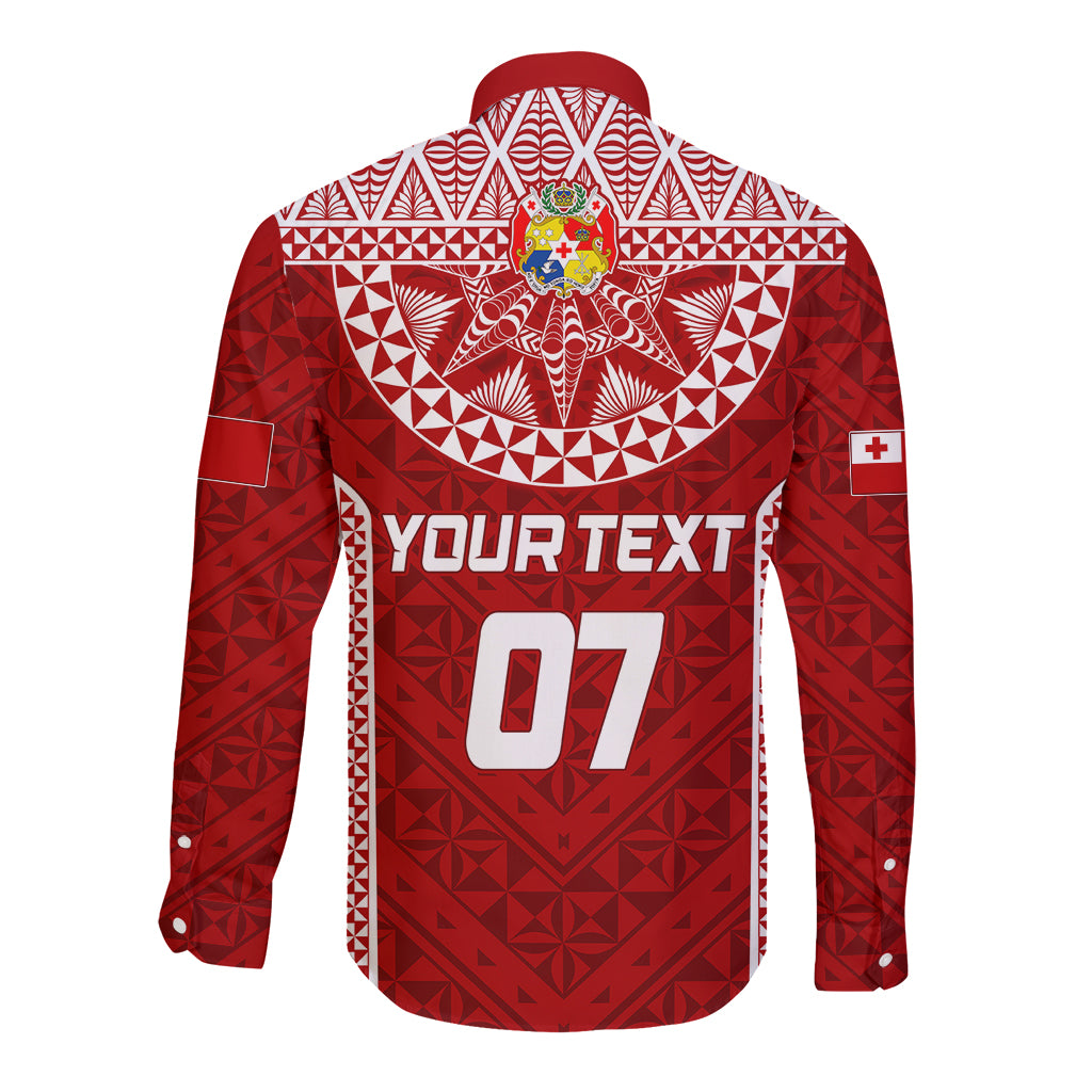 Personalised Tonga Rugby Long Sleeve Button Shirt Mate Ma'a Tonga Champions LT7 - Polynesian Pride