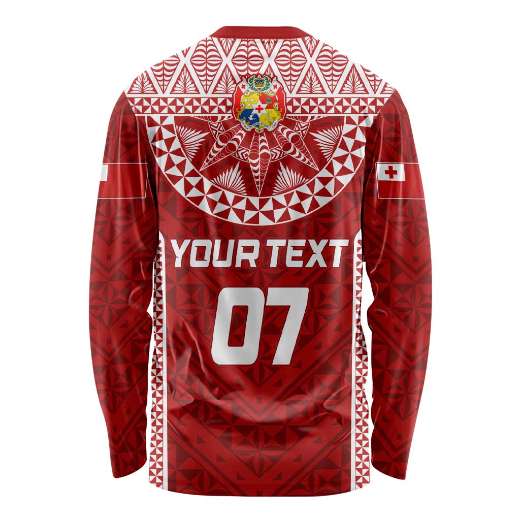 Personalised Tonga Rugby Long Sleeve Shirt Mate Ma'a Tonga Champions LT7